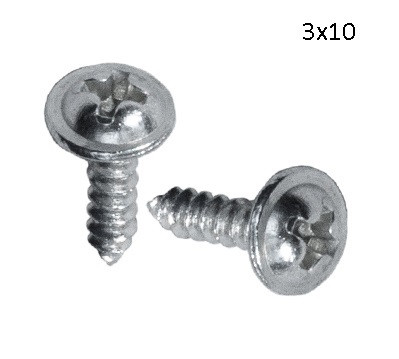 Шуруп 3х10 серебро (Китай)